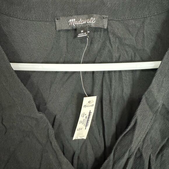 Madewell Lusterweave V Neck Button Front Rosalind Long Sleeve Top US Women's M - Picture 6 of 8